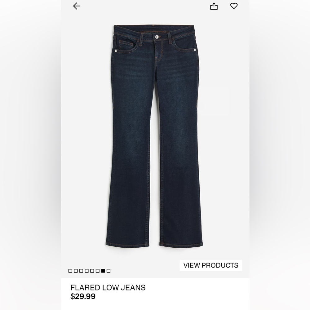 H&M Dark Blue Flared Low Jeans